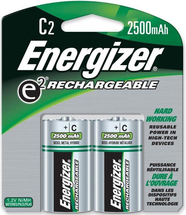 2 piles rechargeables D - NiMH - 2500mAh - ENERGIZER