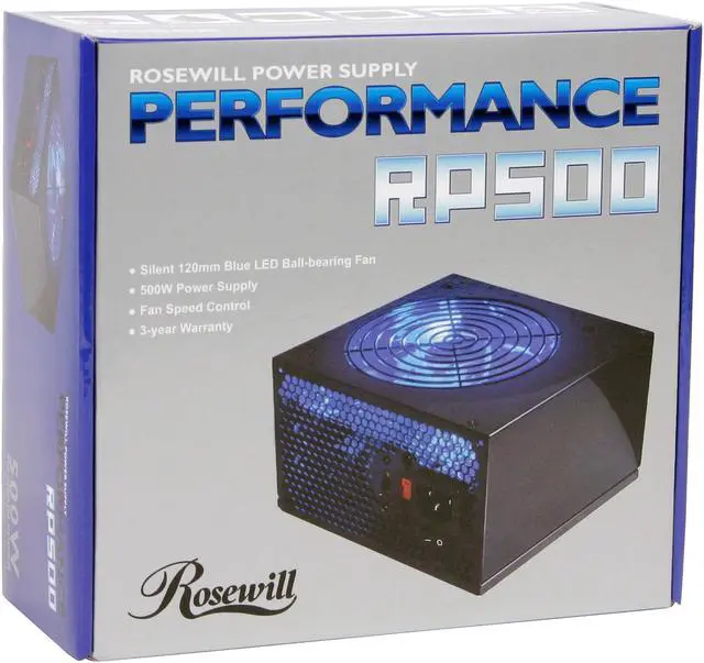 Alt view image 7 of 7 - Rosewill RP500 500W ATX12V v1.3/ EPS12V     Power Supply