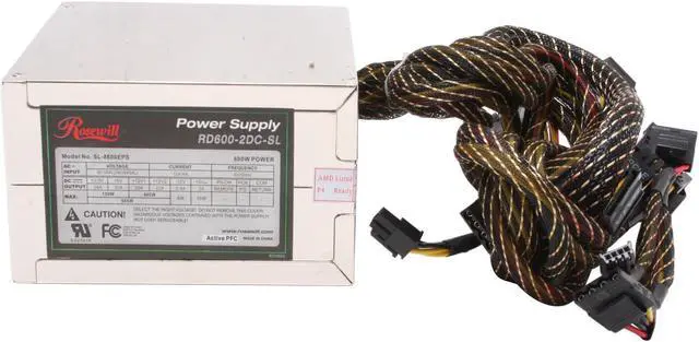 Alt view image 8 of 10 - Rosewill RD600-2DB-SL SLV 600W ATX Form Factor 12V V2.2 / SSI standard EPS 12V SLI Ready Active PFC Active PFC Power Supply - SLI Ready