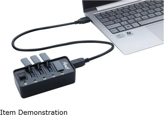 Alt view image 8 of 8 - Rosewill 4-Port USB 3.0 Hub with Anti-Dust Rubber Caps and LED indicator on each Port, 480Mbps Data Transfer Speed for Windows & macOS - RHB-210
