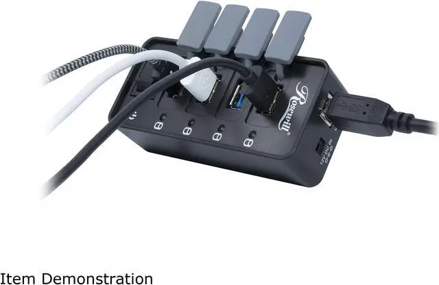 Alt view image 6 of 8 - Rosewill 4-Port USB 3.0 Hub with Anti-Dust Rubber Caps and LED indicator on each Port, 480Mbps Data Transfer Speed for Windows & macOS - RHB-210