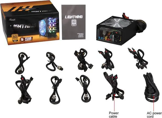 Alt view image 9 of 9 - Rosewill LIGHTNING-1300 - 1300-Watt Modular, Active PFC Power Supply - Continuous @ 122 Degrees F (50C), 80 PLUS Gold, ATX 12V v2.31 & EPS 12V v2.92, Intel Haswell, SLI & CrossFire-Ready