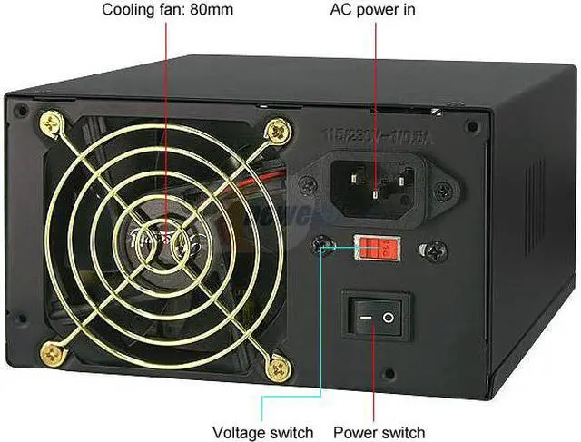 Alt view image 2 of 8 - Rosewill RV480-2-FRB-S 480 W ATX 12V Ver.2.01 Power Supply