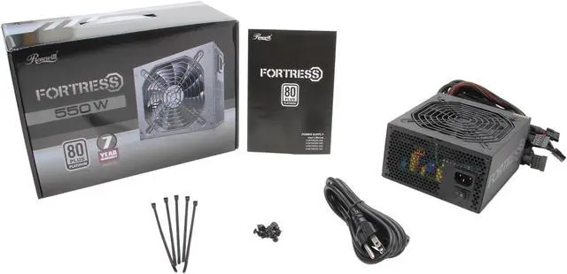 Alt view image 7 of 7 - Rosewill FORTRESS-550 - 550-Watt Active PFC Power Supply - Continuous @ 122 Deg. F (50C), 80 PLUS Platinum, ATX 12V v2.31 & EPS12V v2.92, Intel Haswell, SLI & CrossFire Ready