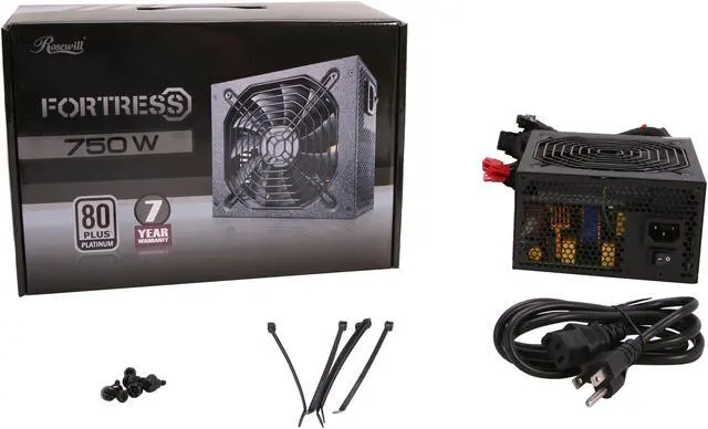 Alt view image 7 of 7 - Rosewill FORTRESS-750 - 750-Watt Active PFC Power Supply - Continuous @ 122 Degrees F (50C), 80 PLUS Platinum, ATX 12V v2.31 & EPS 12V v2.92, Intel Haswell, SLI & CrossFire-Ready