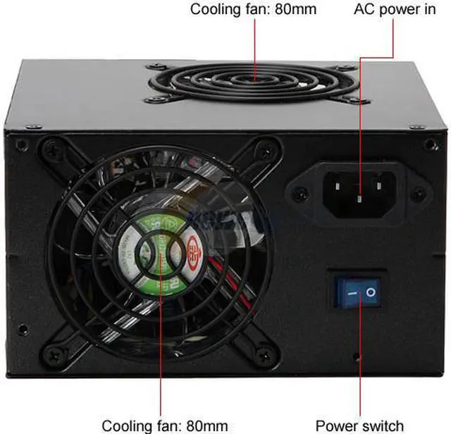 Alt view image 3 of 9 - Rosewill RD550N-2DB-SL-BK 550W ATX Form Factor 12V V2.2 / SSI standard EPS 12V SLI Ready Active PFC Power Supply