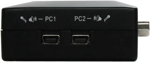 Alt view image 3 of 8 - Rosewill RKV-2P 2 Port Slim Desktop PS/2 KVM Switch w/ Audio & Mic/ Black Shell