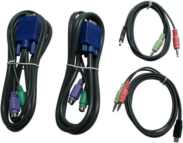 Alt view image 6 of 8 - Rosewill RKV-2P 2 Port Slim Desktop PS/2 KVM Switch w/ Audio & Mic/ Black Shell