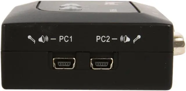 Alt view image 8 of 11 - Rosewill RKV-2U 2 Port Slim Palmtop USB KVM Switch w/ Audio & Mic/ Black Shell