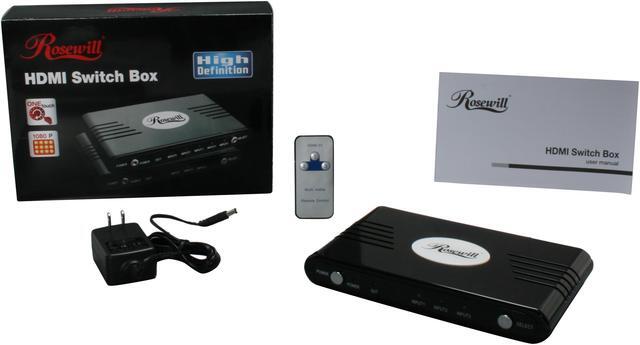 Alt view image 6 of 6 - Rosewill - HDMI Switch box 3-in-1 w/ Remote (RME-002)