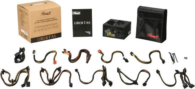 Alt view image 6 of 6 - Rosewill Libertas Series LIB-650 650W Continuous @40°C,80 PLUS Certified, Full Modular, ATX12V v2.3/EPS12V v2.92,SLI Ready, CrossFire Ready, Active PFC, Compatible with Core i7, i5 Power Supply