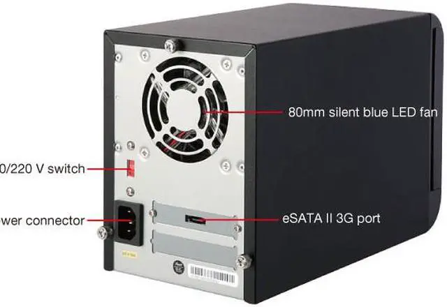 Alt view image 6 of 16 - Rosewill RSV-S4 External Quad 3.5" SATA 3G HDD 4-Bay RAID System with Full 150 Watts Power Supply / RAID 5 card