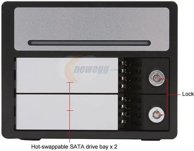 Alt view image 2 of 8 - Rosewill RX82-U (JBOD) 3.5" SATA to USB 2.0 "Removable" Duo-Bay External Enclosure