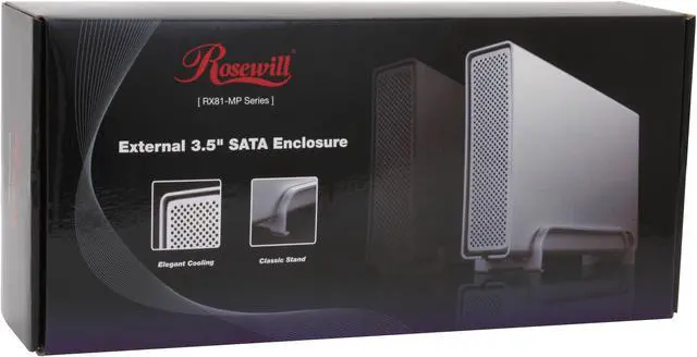 Alt view image 8 of 8 - Rosewill RX81-MP-US- SLV 3.5" SATA to USB 2.0 & eSATA External Enclosure (Sliver)