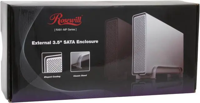 Alt view image 7 of 7 - Rosewill RX81-MP-US- BLK 3.5" SATA to USB 2.0 & eSATA External Enclosure (Black)