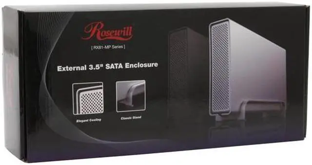 Alt view image 7 of 7 - Rosewill RX81-MP-SC- BLK 3.5" SATA to USB & 1394 a/b & eSATA External Enclosure (Black)