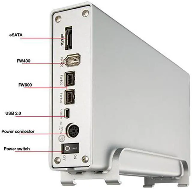 Alt view image 6 of 8 - Rosewill RX81-MP-SC- SLV 3.5" SATA to USB & 1394 a/b & eSATA External Enclosure (Silver)