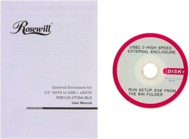 Alt view image 6 of 7 - Rosewill RX81US-HT-35A-BLK 3.5” SATA to eSATA + USB & Aluminum w/ High Quality Texture surface Ext. Enclosure