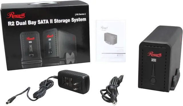 Alt view image 5 of 5 - Rosewill R2-JBOD - Aluminum 3.5" SATA I / II USB 2.0 Dual-Bay External Enclosure