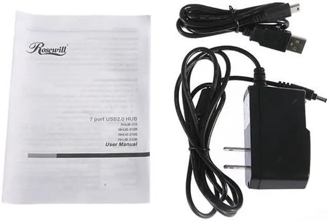 Alt view image 5 of 7 - Rosewill RHUB-310R Red USB2.0 7 Port Shining Standing Hub With Power Adapter