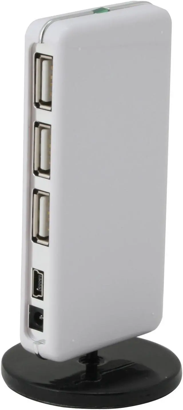 Alt view image 6 of 12 - Rosewill RHUB-310W White USB2.0 7 Port Shining Standing Hub With Power Adapter