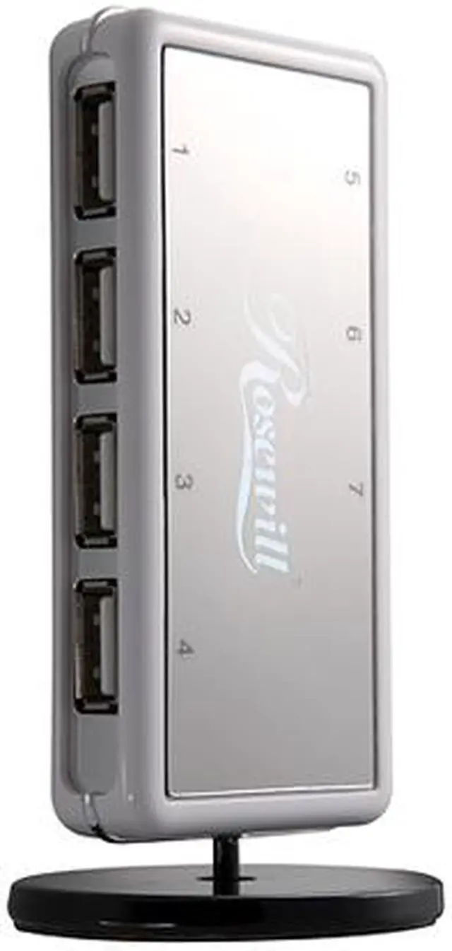 Main image of Rosewill RHUB-310W White USB2.0 7 Port Shining Standing Hub With Power Adapter