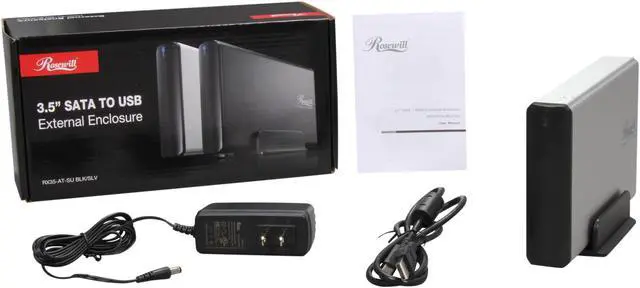 Alt view image 4 of 4 - Rosewill RX35-AT-SU SLV Aluminum 3.5" Silver SATA USB 2.0 External Enclosure