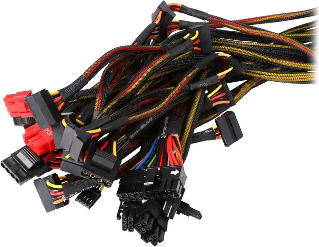 Alt view image 6 of 8 - Rosewill BRONZE Series, RBR1000-MS, 1000W Semi-Modular Power Supply, 80 PLUS BRONZE, Blue LED Dual-Ball-Bearing Fan, ATX 12V v2.3 / EPS 12V, SLI & CrossFire Ready, Black