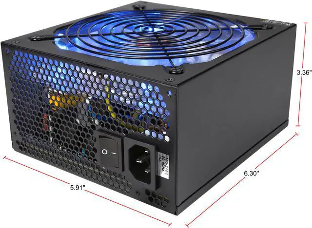 Alt view image 2 of 8 - Rosewill BRONZE Series, RBR1000-MS, 1000W Semi-Modular Power Supply, 80 PLUS BRONZE, Blue LED Dual-Ball-Bearing Fan, ATX 12V v2.3 / EPS 12V, SLI & CrossFire Ready, Black