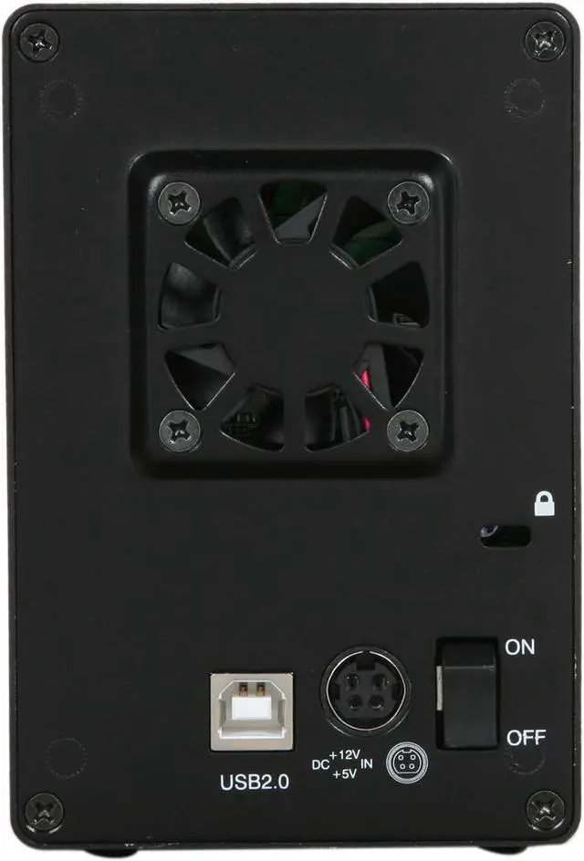 Alt view image 4 of 5 - Rosewill R2S-B Aluminum 3.5" Black USB 2.0 Dual-Bay JBOD/BIG External Enclosure