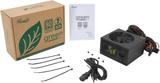 Alt view image 7 of 7 - Rosewill RG630-S12 - Green Series 630-Watt Active PFC Power Supply Unit - Continuous @ 104 Deg. F (40C), 80 PLUS Bronze Certified, Single 12V Rail, Compatible with Core i7, i5