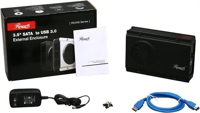 Alt view image 7 of 7 - Rosewill RX358 RX-358-U3B Full Aluminum Cover, metal tray 3.5" Black SATA I/II USB 3.0 External Enclosure