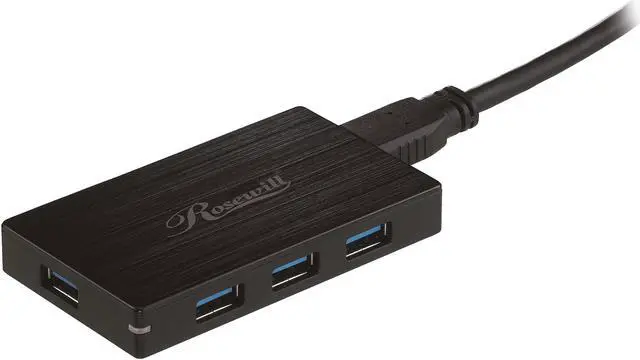 Alt view image 2 of 5 - Rosewill RHB-330A USB 3.0 4 Ports Aluminum Hub