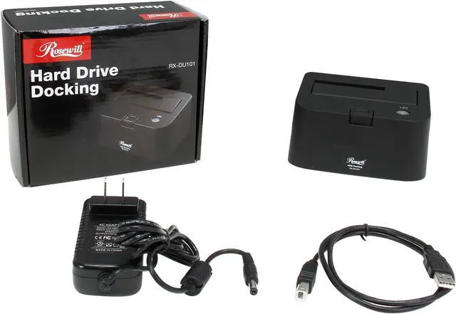 Alt view image 6 of 6 - Rosewill RX-DU101 Plastic 2.5" & 3.5" Black SATA USB 2.0 Docking Station