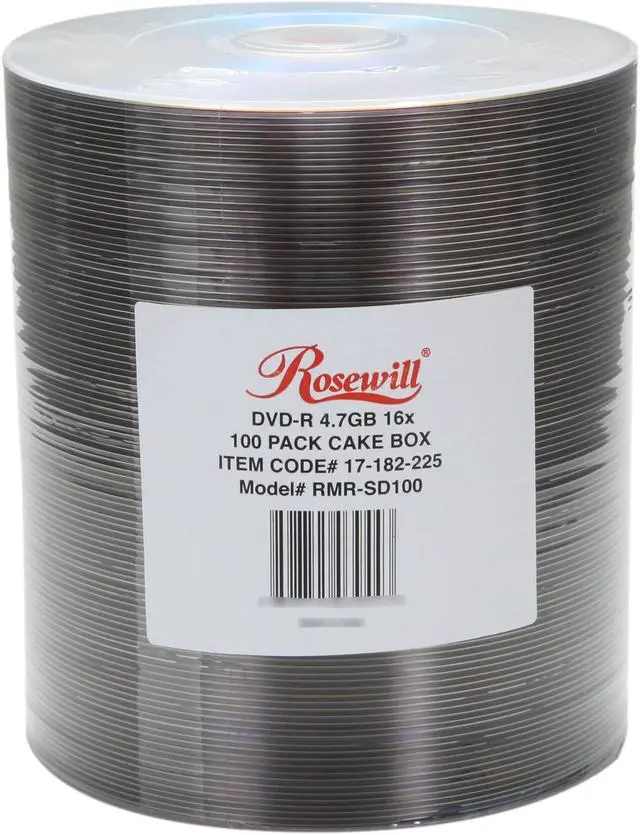 Main image of Rosewill 4.7GB 16X DVD-R 100 Packs Spindle Disc Model RMR-SD100 - OEM