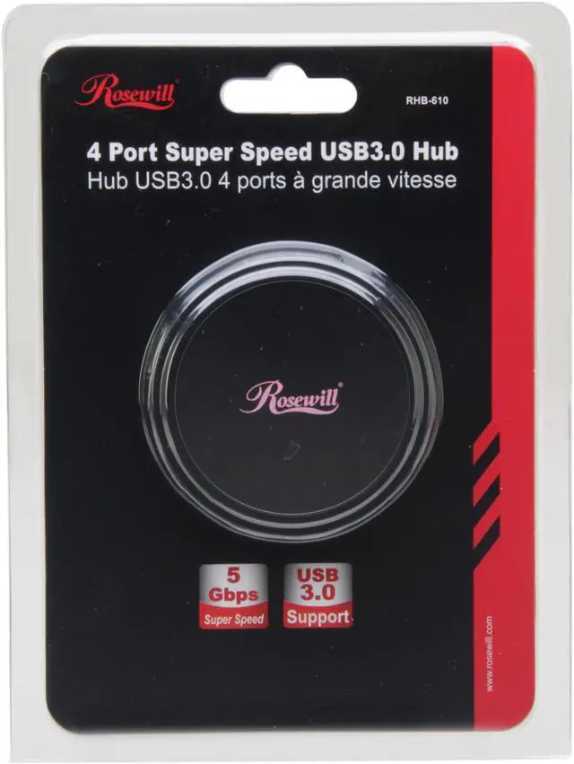 Alt view image 8 of 8 - Rosewill RHB-610 (RIUH-11001) 4-Port USB 3.0 Hub