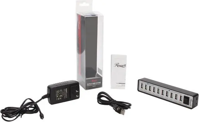 Alt view image 5 of 6 - Rosewill RHB-520 10-Port High Speed USB 2.0 Hub