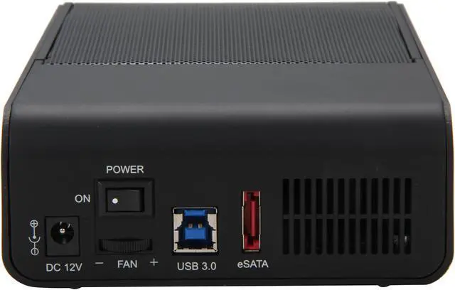 Alt view image 4 of 6 - Rosewill METAS – External 3.5" Hard Drive Enclosure – USB 3.0 & eSATA, Black, Rigid Aluminum Body and ABS Plastic Top Cover
