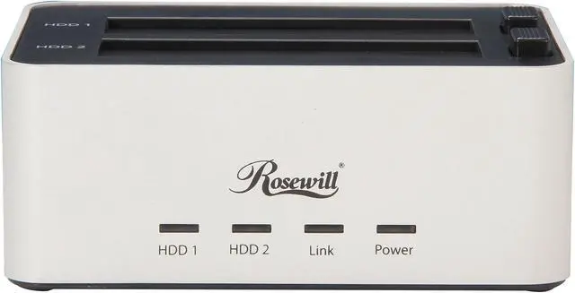 Main image of Rosewill RDDO-12001 Rigid aluminum casing and internal plastic shield 2.5" & 3.5" SATA USB 3.0 & eSATA Docking Station