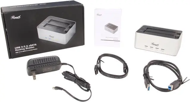 Alt view image 4 of 4 - Rosewill RDDO-12001 Rigid aluminum casing and internal plastic shield 2.5" & 3.5" SATA USB 3.0 & eSATA Docking Station