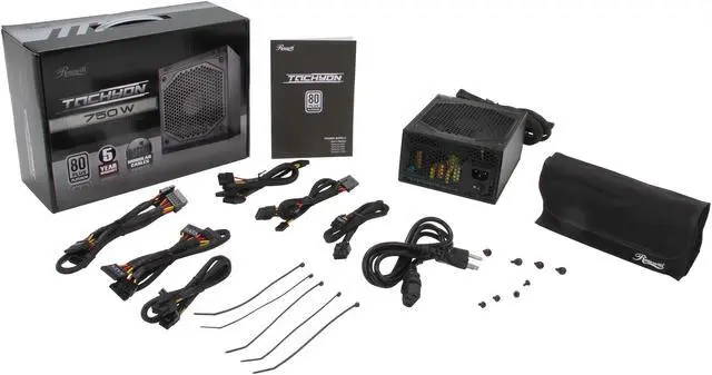 Alt view image 8 of 8 - Rosewill TACHYON Series TACHYON 750 Continuous 750W @40 degree C, 80 PLUS PLATINUM Certified, Full-Modular Design, Single +12V Rail, ATX12V /EPS12V, SLI Ready, Crossfire Ready, Active-PFC Power Supply