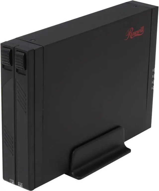 Main image of Rosewill Transclosure RX200R-APU3-25B External Hard Drive Enclosure - Dual Slots for 2 x 2.5" SATA SSDs / HDDs with RAID 0 / 1 & JBOD / 2 LUN, USB 3.0 Connection, 100% Screw-less, Aluminum Body
