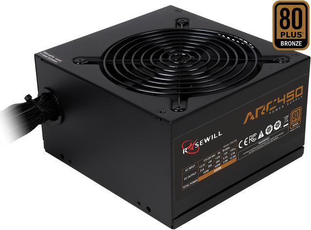 Main image of Rosewill ARC Series, ARC 450, 450W Non-Modular Power Supply, 80 PLUS BRONZE Certified, Single +12V Rail, SLI & CrossFire Certified, Black