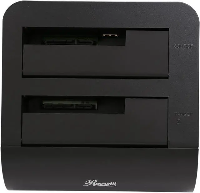 Alt view image 6 of 7 - Rosewill RX302-PU3-35B - Dual-Bay, External 2.5" or 3.5" Hard Drive Docking Station - USB 3.0 to SATA, One-Touch Duplicator / Cloner Function