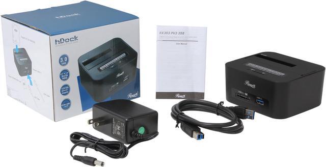 Alt view image 8 of 7 - Rosewill SATA Docking Station with USB 3.0 Hub and SD Card Reader, 5Gbps Transfer Rate, Supports SATA I/II 2.5" 3.5" HDD - RX303-PU3-35B