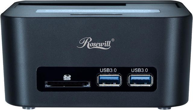 Alt view image 4 of 7 - Rosewill SATA Docking Station with USB 3.0 Hub and SD Card Reader, 5Gbps Transfer Rate, Supports SATA I/II 2.5" 3.5" HDD - RX303-PU3-35B