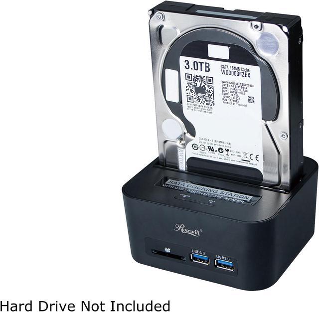 Main image of Rosewill SATA Docking Station with USB 3.0 Hub and SD Card Reader, 5Gbps Transfer Rate, Supports SATA I/II 2.5" 3.5" HDD - RX303-PU3-35B