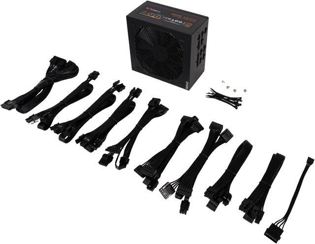 Alt view image 8 of 8 - Rosewill HIVE Series, HIVE-1000S, 1000W Fully Modular Power Supply, 80 PLUS BRONZE Certified, Single +12V Rail,  SLI & CrossFire Ready, Black