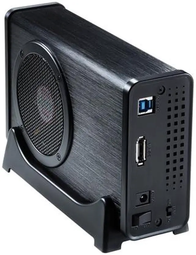 Alt view image 5 of 6 - Rosewill Armer RX304-APU3-35B - External 3.5" SATA III 6 Gb/s Hard Drive Enclosure - USB 3.0 & eSATA Connection, Aluminum Body, 80 mm Variable Speed Fan with On / Off Switch, LED Display Panel Supports UASP
