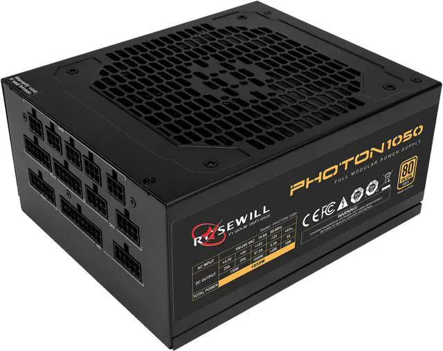 Main image of Rosewill PHOTON Series 1050W Full Modular Gaming Power Supply, 80 PLUS Gold, Single +12V Rail, Intel 4th Gen CPU Ready, SLI & Crossfire Ready - Photon-1050